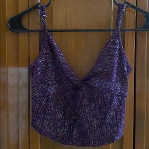 purple sparkly crop top